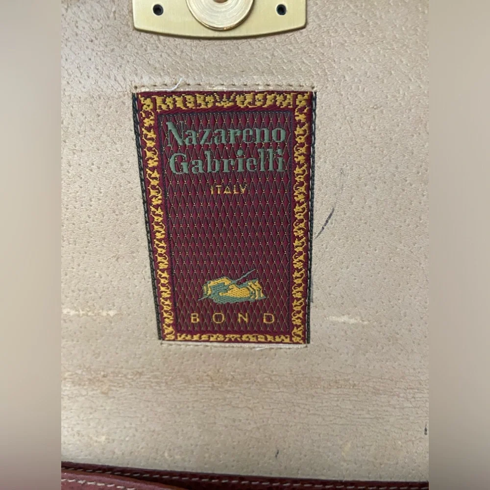 Vintage Nazarene Gabrielli Leather Copper Red Brown Portfolio Large Case Unisex